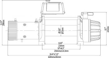 86 929 р. Лебёдка автомобильная электрическая 12V Runva 9500 lbs 4350 кг MAX влагозащищенная, синтетический трос RUNVA ewb9500maxssr  с доставкой в г. Вологда. Увеличить фотографию 14
