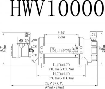 100 989 р. Лебёдка гидравлическая Runva 10000 lbs 4536 кг RUNVA hwv10000  с доставкой в г. Вологда. Увеличить фотографию 2