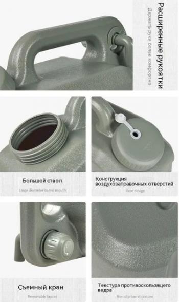 2 089 р. Канистра Naturehike кемпинговая, 12 л. бежевая Naturehike cnh22cj018-kh12  с доставкой в г. Вологда. Увеличить фотографию 4