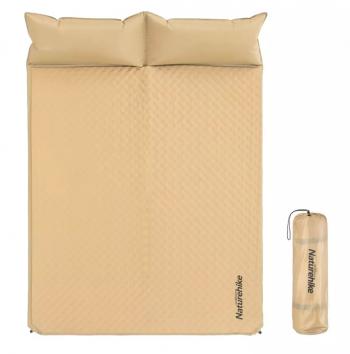 5 489 р. Коврик самонадувающийся Naturehike двойной, с подушками, 185х130х2,5 см, песочный Naturehike nh18q010-d-nye  с доставкой в г. Вологда. Увеличить фотографию 1
