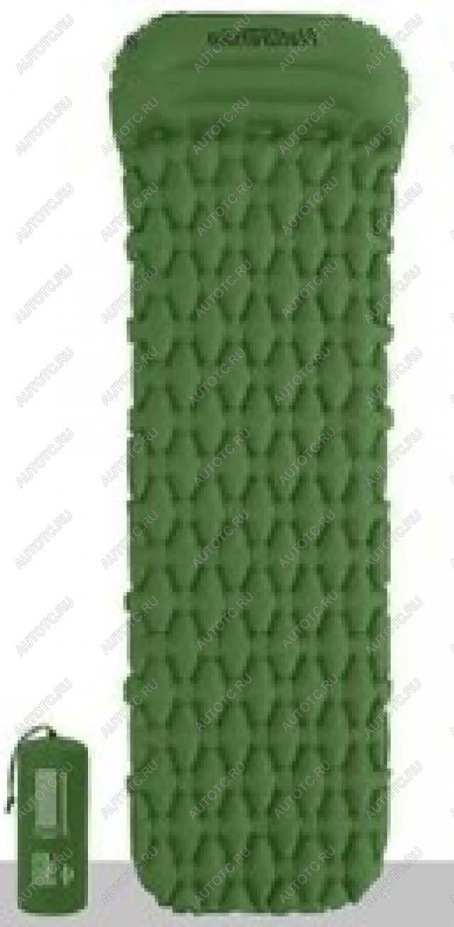 4 319 р. Коврик надувной Naturehike с подушкой, 185x59x3,5 см, зелёный (без надувного мешка) Naturehike nh19z003-p-agr  с доставкой в г. Вологда
