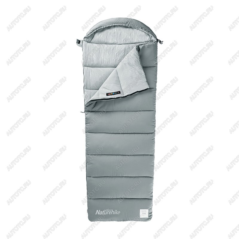 3 599 р. Мешок спальный Naturehike Envelope M180, (190+30)х80 см, (правый) (ТК: +12C), серый Naturehike nh20msd02-gm180  с доставкой в г. Вологда