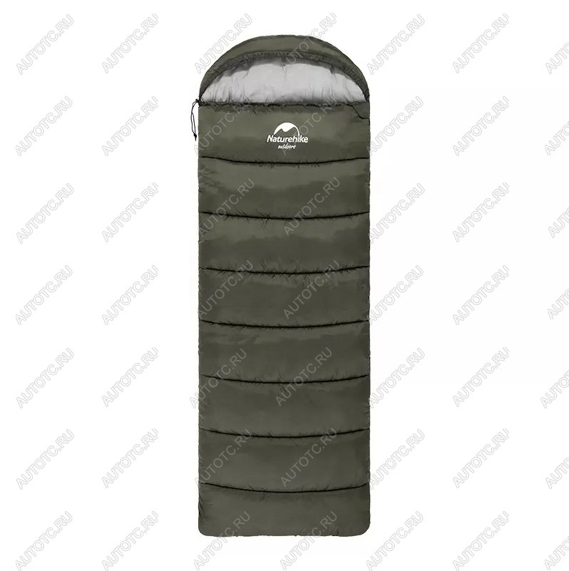 4 099 р. Мешок спальный Naturehike U250, (190х30)х75 см, (левый) (ТК: +6C), темно-зеленый Naturehike nh20msd07-arm250-l  с доставкой в г. Вологда