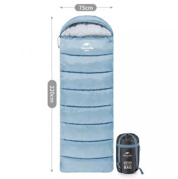 3 609 р. Мешок спальный Naturehike U250, (190х30)х75 см, (левый) (ТК: +6C), голубой Naturehike nh20msd07-blu250-l  с доставкой в г. Вологда. Увеличить фотографию 3
