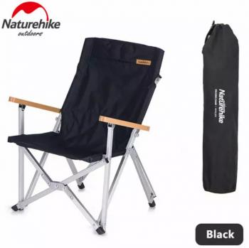 5 149 р. Кресло туристическое Naturehike, складное черное, до 120 кг Naturehike nh19jj004-bl  с доставкой в г. Вологда. Увеличить фотографию 1