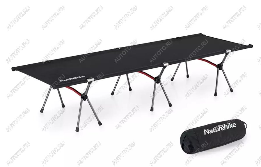 13 969 р. Раскладушка Naturehike XJC06 190х65х38 см, до 120 кг, черная Naturehike nh20jj009-bl  с доставкой в г. Вологда