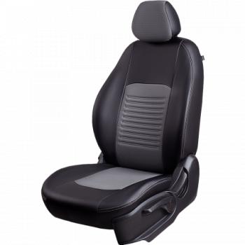 Комплект чехлов для сидений (РЗСиС 40/60 3Г Илана и Орегон) ТУРИН СТ Lord Autofashion Volkswagen Polo Mk6 лифтбек (2020-2022) (черный, вставка серая, строчка серая)
