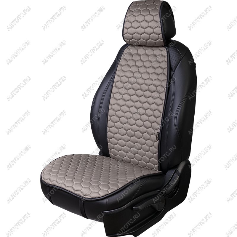 1 759 р. Накидка на сиденье (1 место Афины) МОНРО ст СОТА Lord Autofashion KIA Optima 2 MG седан (2005-2010) (бежевый, строчка бежевая)  с доставкой в г. Вологда