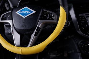 489 р. Оплётка на руль (37-39см BLW-003 кож/зам ) Автопилот CITROEN Xantia лифтбэк рестайлинг (1997-2002) (черный/желтый)  с доставкой в г. Вологда. Увеличить фотографию 2