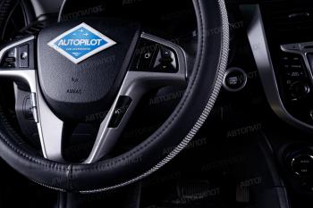 499 р. Оплётка на руль (37-39см BLW-025 кож/зам) Автопилот Ford Tourneo Connect 1 дорестайлинг (2002-2007) (черный)  с доставкой в г. Вологда. Увеличить фотографию 3