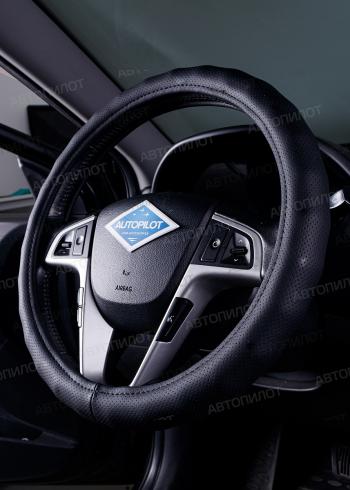 729 р. Оплётка на руль (37-39см BLW-030 кож/зам) Автопилот SSANGYONG Torres 1 J100 (2022-2025) (черный)  с доставкой в г. Вологда. Увеличить фотографию 4