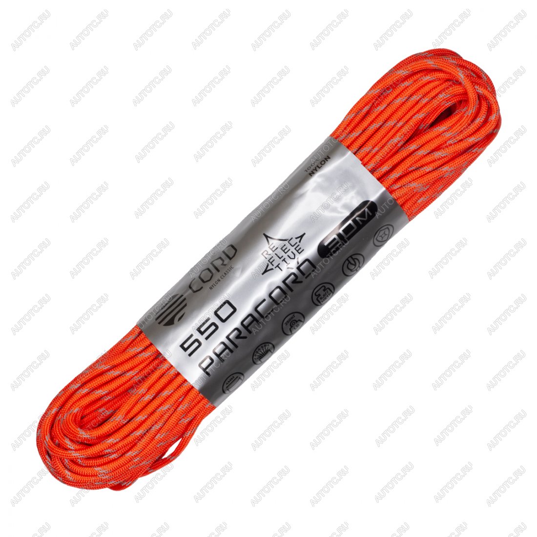 1 029 р. Паракорд 550 CORD nylon 30м световозвращающий (neon orange)  550.n30.lm.n.or  с доставкой в г. Вологда