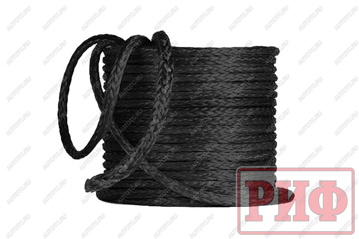 169 р. Трос для лебёдки синтетический РИФ 8 мм черный  rope8bl  с доставкой в г. Вологда