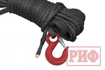 8 159 р. Трос для лебёдки синтетический РИФ 10 мм25 м черный (готовый)  rope10mm25mbl  с доставкой в г. Вологда. Увеличить фотографию 2