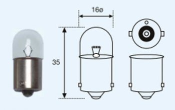 R10W (T16 24V-10W  BA15s) ЛАМПА УПАКОВКА (10 шт) BLICK BODYPARTS lpr1000-981-t