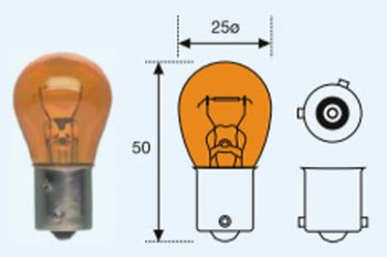 PY21W (S25 24V-21W  BAU15s) ЛАМПА УПАКОВКА (10 шт) BLICK ЖЕЛТ BODYPARTS lpy2100-982y-t