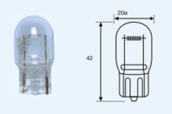 T20 (T20 12V-21W  W3x16d) ЛАМПА УПАКОВКА (10 шт) BLICK BODYPARTS lpt2000-980-t
