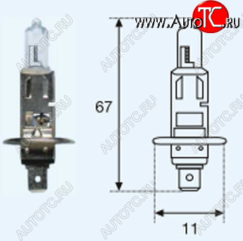 19 р. H1 (12V-55W  P14.5s) ЛАМПА УПАКОВКА (1 шт) BLICK BODYPARTS lp0h100-980-o  с доставкой в г. Вологда