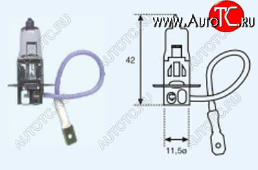 10 р. H3 (12V-55W  PK22S) ЛАМПА УПАКОВКА (1 шт) BLICK BODYPARTS lp0h300-980-o  с доставкой в г. Вологда