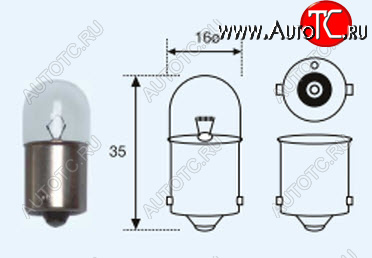 73 р. R10W (T16 12V-10W  BA15s) ЛАМПА УПАКОВКА (10 шт) BLICK BODYPARTS lpr1000-980-t  с доставкой в г. Вологда