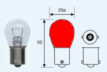 P21W (S25 12V-21W  BA15s) ЛАМПА УПАКОВКА (10 шт) BLICK КРАСН BODYPARTS lp21w00-981r-t
