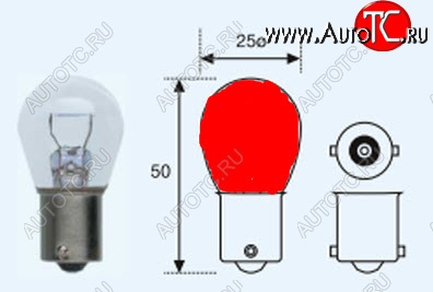114 р. P21W (S25 12V-21W  BA15s) ЛАМПА УПАКОВКА (10 шт) BLICK КРАСН BODYPARTS lp21w00-981r-t  с доставкой в г. Вологда