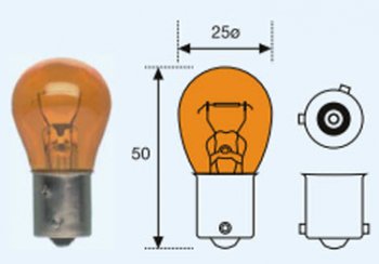 PY21W (S25 12V-21W  BAU15s) ЛАМПА УПАКОВКА (10 шт) BLICK ЖЕЛТ BODYPARTS lpy2100-981y-t