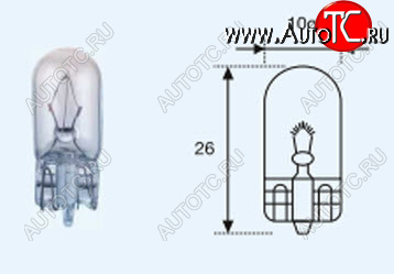 22 р. W3W (T10 12V-3W  W2.1x9.5d) ЛАМПА УПАКОВКА (10 шт) BLICK BODYPARTS lpw3w00-980-t  с доставкой в г. Вологда