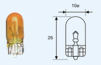 W5W (12V-5W  W2.1x9.5d) ЛАМПА УПАКОВКА (10 шт) BLICK ЖЕЛТ BODYPARTS lpw5w00-981y-t