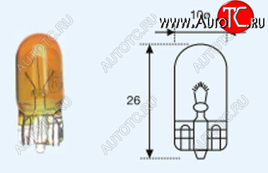 22 р. W5W (12V-5W  W2.1x9.5d) ЛАМПА УПАКОВКА (10 шт) BLICK ЖЕЛТ BODYPARTS lpw5w00-981y-t  с доставкой в г. Вологда
