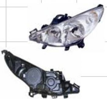 Левая фара (с электрокорректором) BODYPARTS Peugeot 207 ( WA,  WC) (2006-2009) хэтчбэк 3 дв. дорестайлинг, хэтчбэк 5 дв. дорестайлинг