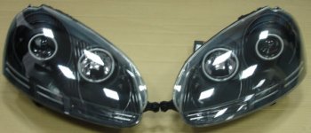GOLF {JETTA 05-10} ФАРА Л+П (КОМПЛЕКТ) ТЮНИНГ ЛИНЗОВАН С СВЕТЯЩ ОБОДК ДИОД С РЕГ.МОТОР (EAGLE EYES) ВНУТРИ ЧЕРН EAGLE EYES vwglf04-007b-n