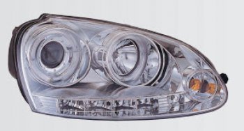 GOLF {JETTA 05-10} ФАРА Л+П (КОМПЛЕКТ) ТЮНИНГ ЛИНЗОВАН ДИОД С РЕГ.МОТОР (SONAR) ВНУТРИ ХРОМ SONAR vwglf04-00ah-n
