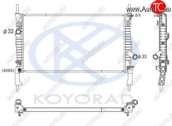 6 799 р. TRANSIT РАДИАТОР ОХЛАЖДЕН (KOYO) БЕЗ КОНДИЦ (см.каталог) KOYORAD fdtrt06-911  с доставкой в г. Вологда