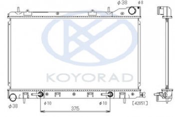 FORESTER {360x686 мм} РАДИАТОР ОХЛАЖДЕН AT 2 БЕЗ ГОРЛОВИН (KOYO) KOYORAD sbfor03-910