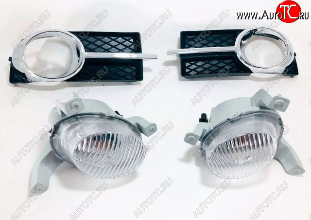 2 869 р. Комплект противотуманных фар (с решеткой бампера, пр-во Китай) BODYPARTS  Chevrolet Aveo  T250 (2006-2011) седан рестайлинг  с доставкой в г. Вологда