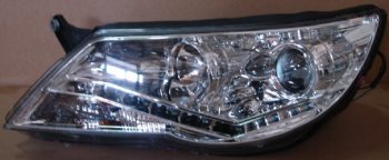 TIGUAN {с DRL (дневн. ходов огни)} ФАРА Л+П (КОМПЛЕКТ) ТЮНИНГ ЛИНЗОВАН (DEVIL EYES) С СВЕТЯЩ ОБОДК (SONAR) ВНУТРИ ХРОМ SONAR vwtgn07-001h-n