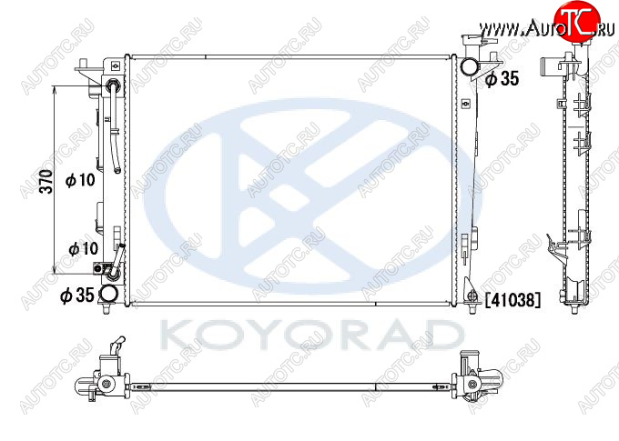 13 099 р. IX35 {KIA SPORTAGE 10- (mot. G4KD)} РАДИАТОР ОХЛАЖДЕН (бензин) AT (KOYO) KOYORAD hnx3510-911  с доставкой в г. Вологда