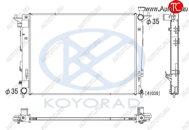 11 199 р. IX35 {KIA SPORTAGE 10-} РАДИАТОР ОХЛАЖДЕН (бензин) MT (KOYO) KOYORAD hnx3510-912  с доставкой в г. Вологда