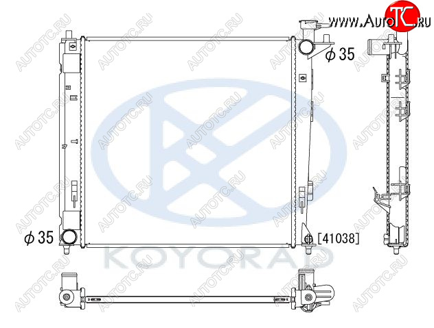 6 399 р. IX35 {KIA SPORTAGE 10-} РАДИАТОР ОХЛАЖДЕН (дизель) 2 MT (KOYO) KOYORAD hnx3510-914  с доставкой в г. Вологда