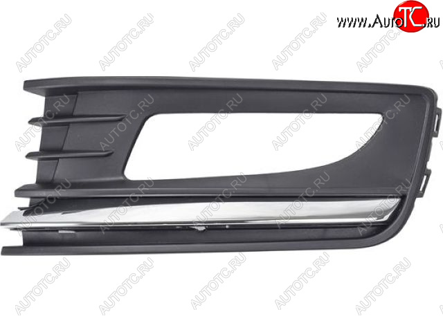 549 р. Левая вставка переднего бампера (с отверстием под ПТФ, пр-во Китай) BODYPARTS Volkswagen Polo 5 седан рестайлинг (2015-2020) (молдинг хром)  с доставкой в г. Вологда