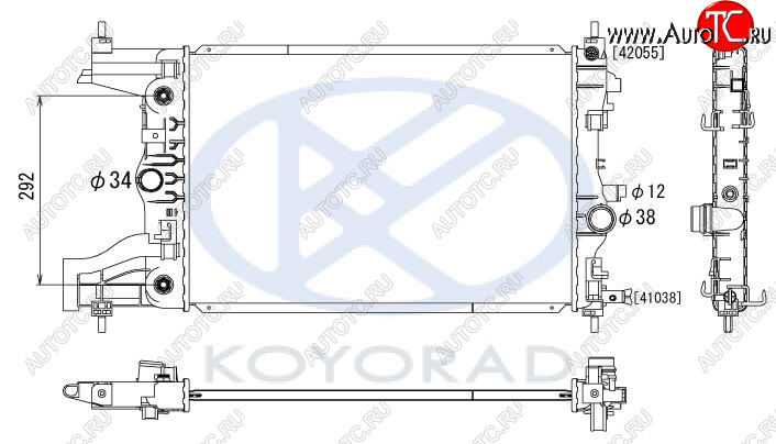 4 299 р. CRUZE {(1.6  113л.с.1,8  ASTRA 09- 1.6 AT без конд.} РАДИАТОР ОХЛАЖДЕН AT (KOYO) KOYORAD cvcrz09-910  с доставкой в г. Вологда