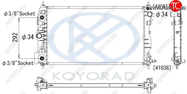 8 399 р. CRUZE {(1.6  109л.с. ORLANDO 11- дизель} РАДИАТОР ОХЛАЖДЕН AT С КОНДИЦ (KOYO) KOYORAD cvcrz09-915  с доставкой в г. Вологда