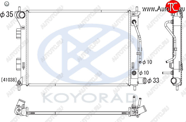 7 199 р. AVANTE {ELANTRA 10-  I30 12- KIA CERATO 13- SOUL 11-} РАДИАТОР ОХЛАЖДЕН AT (KOYO) KOYORAD hnava10-910  с доставкой в г. Вологда