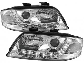 AUDI A6 ФАРА Л+П (КОМПЛЕКТ) ТЮНИНГ ЛИНЗОВАН (DEVIL EYES) (SONAR) ВНУТРИ ХРОМ SONAR ai0a601-003h-n