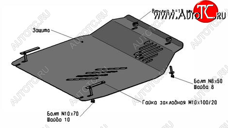 1 499 р. TUCSON (SPORTAGE 04-09) ЗАЩИТА ПОДДОНА ДВИГАТЕЛЯ , С КРЕПЛЕН , 2.0 , 2.7 , СТАЛЬН BODYPARTS hntun04-9f0  с доставкой в г. Вологда