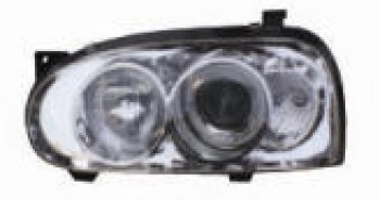 GOLF ФАРА ЛЕВ ТЮНИНГ С СВЕТЯЩ ОБОДК ЛИНЗОВАН ВНУТРИ ХРОМ BODYPARTS vwglf92-007h-l