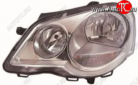 7 349 р. Левая фара (c электрокорректором) DEPO  Volkswagen Polo  9N1 (2005-2009) рестайлинг седан  с доставкой в г. Вологда
