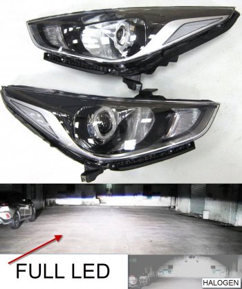 SOLARIS (FULL BI-LED 2 x 5500 Lumen) ФАРА Л+П (КОМПЛЕКТ) ТЮНИНГ ЛИНЗОВАН С СВЕТОДИОДН. МОДУЛЕМ БЛИЖН СВЕТА И ДАЛЬН СВЕТА С СВЕТЯЩ ОБОДК ДИОД УК.ПОВОР BODYPARTS hnsol17-001-n