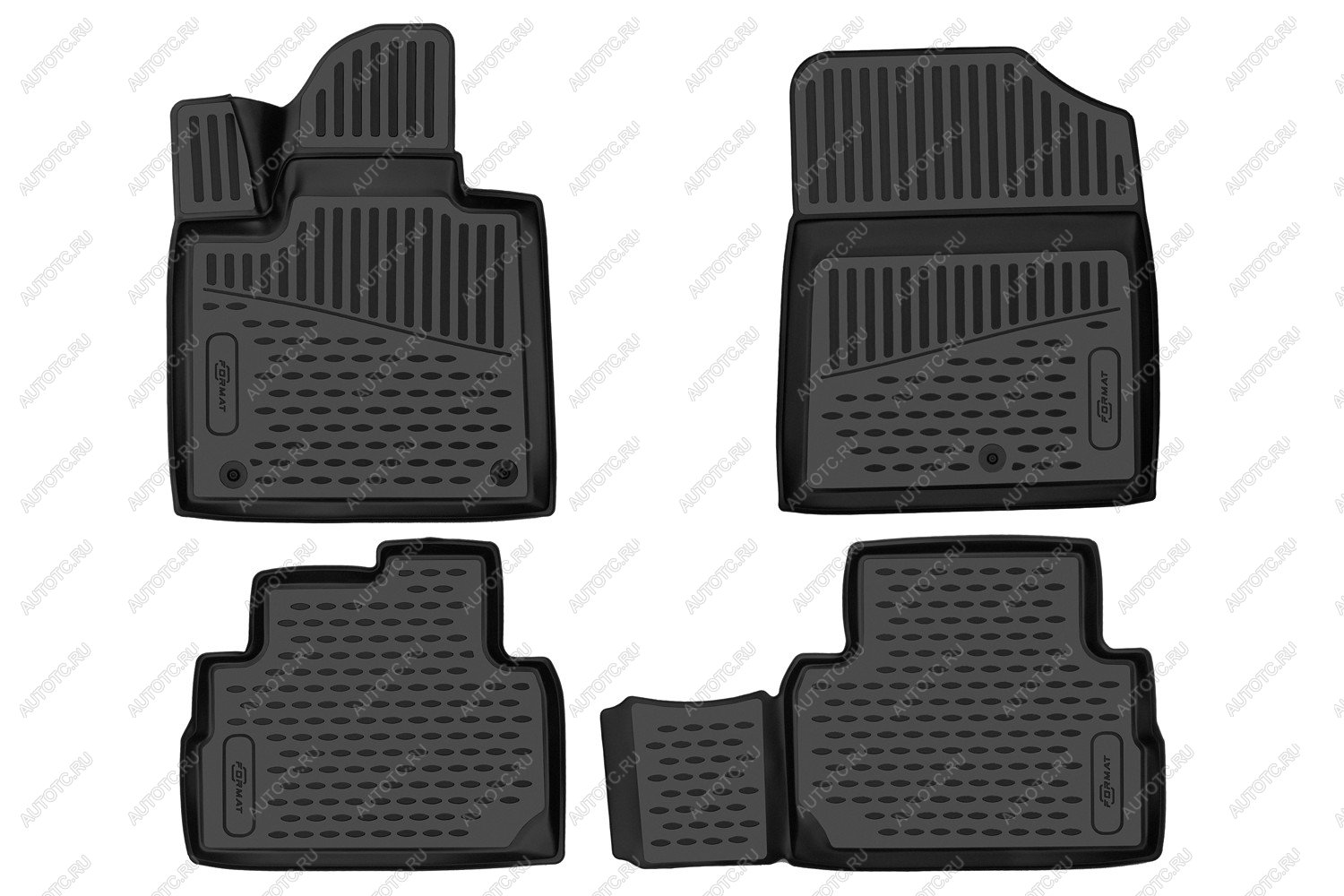 3 699 р. Коврики 3D в салон (ПУ, повышенная износостойкость)(5 мест) FORMAT Hyundai Santa Fe 5 MX5 (2022-2025) (черные)  с доставкой в г. Вологда